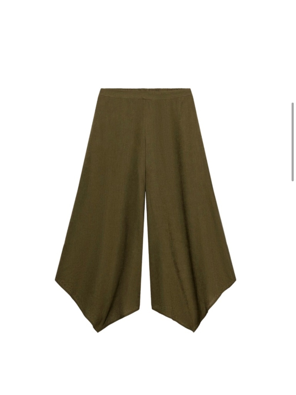 BNWT Zara khaki green asymmetric culottes